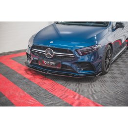 Накладка сплиттер на передний бампер Вар2 на Mercedes A W177 A35 AMG